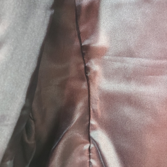 Agender, Dark brown and red,100% leather Jacket, Size 12 Women - Picture 6 of 7